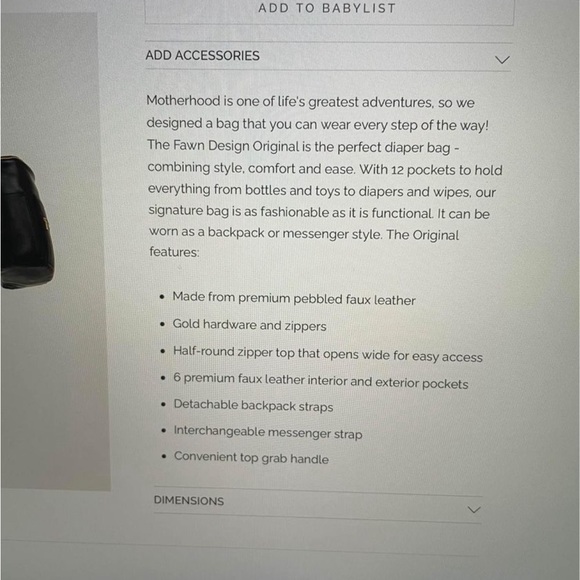 FAWN Design The Original Diaper Bag - Picture 7 of 10